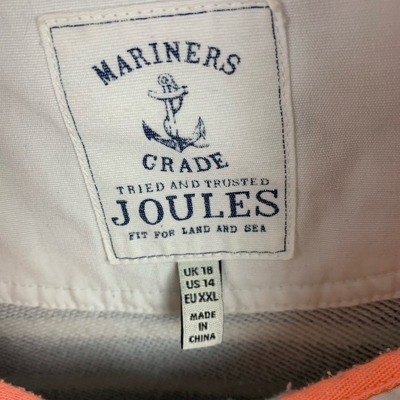 Joules Size 14 XL Funnel Neck Sweatshirt blue nautical stripe Mariner's Grade - Picture 5 of 8